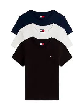 T-shirt à Manches Courtes Dw0dw22175 3 Unités Black / Ecru / Dark Night Navy XS