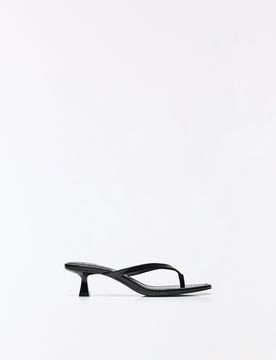 Sandalia Tacón Thong Mujer 37 Negro