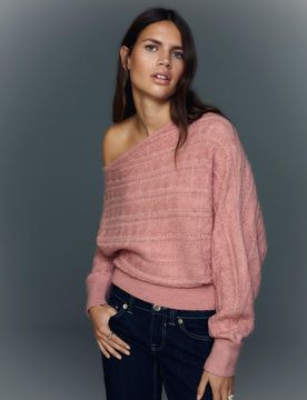 Pull Asymétrique Torsadé S Rose