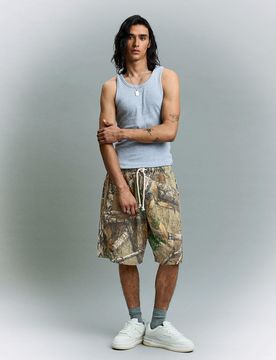 Bermuda Boxy Fit Imprimée Xs Sable