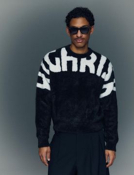 Pull Imprimé Fausse Fourrure Xl Noir