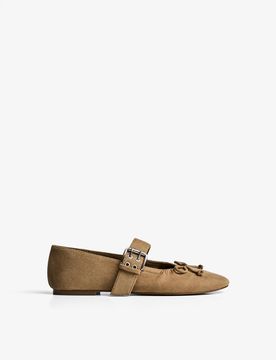 Ballerines À Boucle 36 Marron Clair