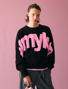 Pull Col Rond Imprimé Xs Noir