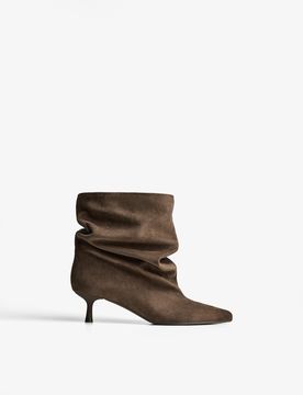 Bottines À Talon Kitten Heel Amples 38 Marron Clair