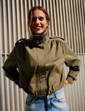 Blouson Froncé À Boucles M Kaki