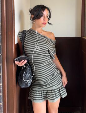 Robe Mini Col Bateau L Vert