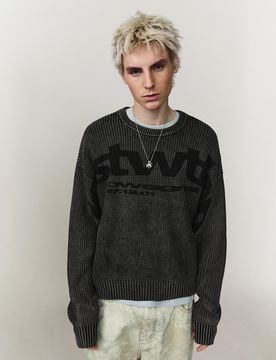 Jersey Efecto Lavado Print Hombre M Negro