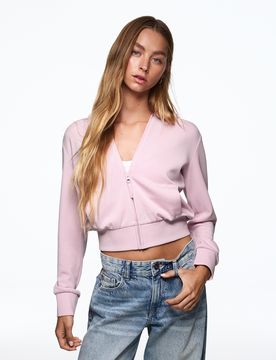 Sudadera Capucha Cremallera Mujer Xs Rosa