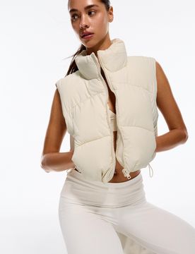 Chaleco Cropped Mujer L Blanco