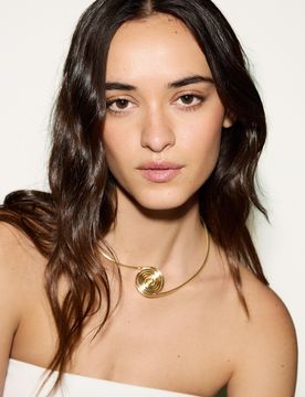 Collar Rigido Espiral Mujer Oro