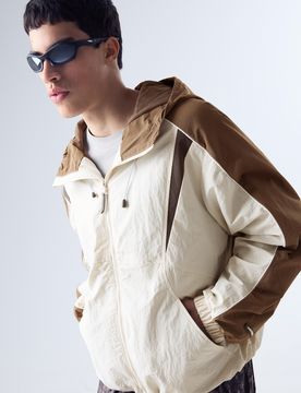 Blouson Capuche Technique L Marron
