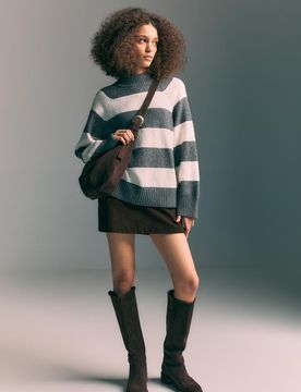 Basic-Strickpullover Graumeliert XS