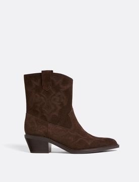 Cowboy-Stiefeletten aus Leder mit Absatz BRAUN 35