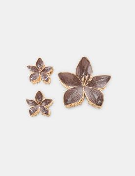 Er-Set Haarklammern mit Blumen Braun OS