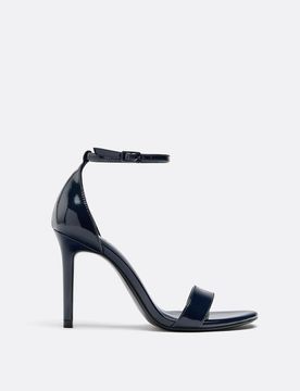 Lackleder-Sandalen mit Absatz BLAU 38