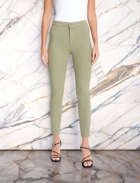 Jeans high waist skinny - verde