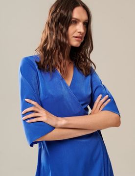 Mini vestito con allacciatura - blu