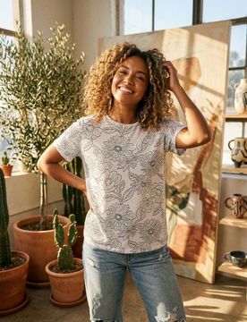T-shirt in cotone con stampa floreale - altro