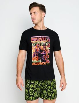 Pigiama in cotone a due pezzi con stampa Marvel Kawaii Art Collection - multicolor