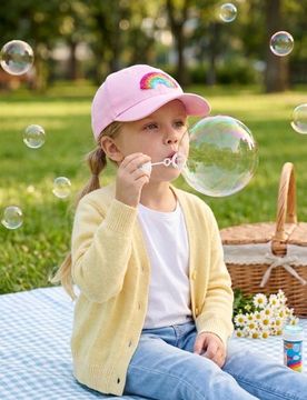 Cappellino con visiera con applicazione 3D - rosa