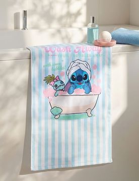 Asciugamano in cotone Lilo & Stitch - blu pallido