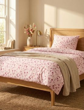 Set di biancheria da letto con fiori - rosa