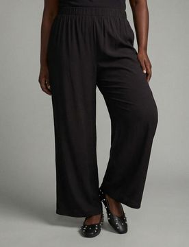 Pantaloni palazzo in viscosa - nero