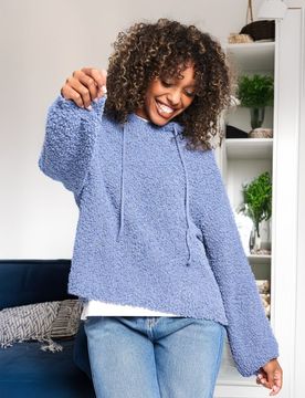 Maglione con cappuccio - azzurro