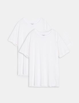 Maglietta da pigiama in cotone 2 pack - bianco
