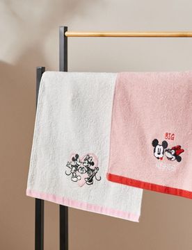 Asciugamano 2 pack Mickey Mouse - rosa pastello