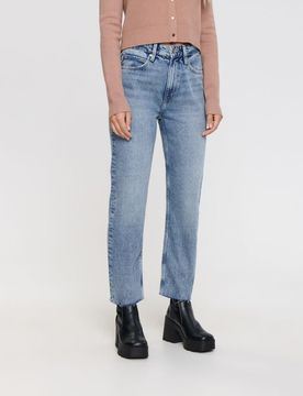 Jeans high waist straight - blu