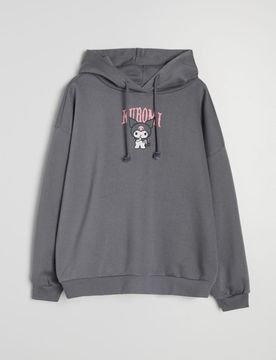 Felpa con stampa Kuromi - antracite
