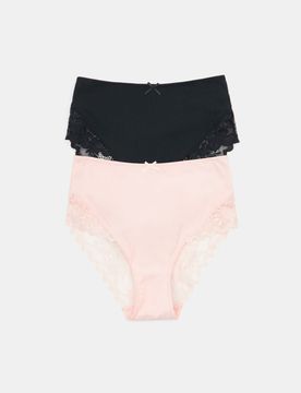 Slip classici a vita alta – confezione da 2 pezzi - multicolor