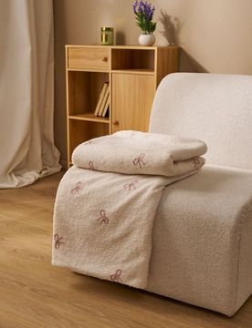 Coperta con fiocchi - bianco