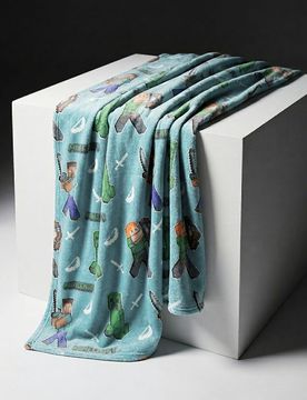 Coperta con stampa fluorescente Minecraft - verde menta