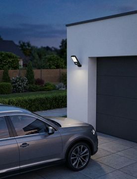 Lampada da parete solare LED con sensore di movimento - nero
