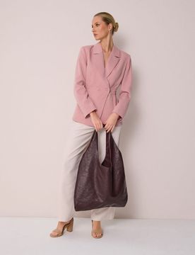 Borsa hobo in ecopelle - mogano
