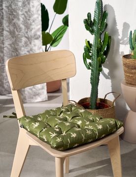 Cuscino per sedia con motivo di palme - verde