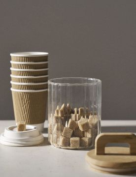 Barattolo in vetro per alimenti con coperchio in bambù - clear