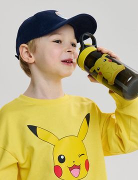 Bottiglia per l’acqua con manico e cannuccia Pokémon - multicolor