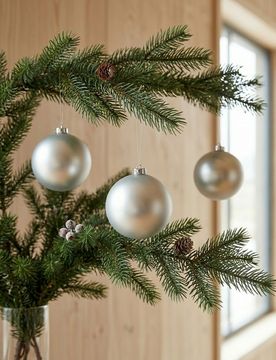 Set di 3 palline di Natale - argento