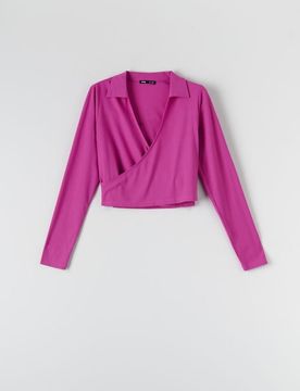 Sinsay - Crop top a costine - viola