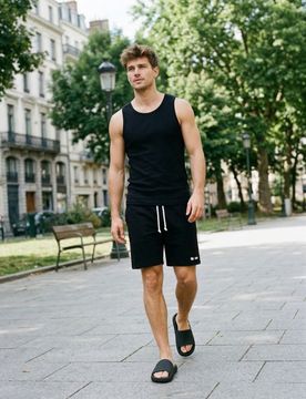 Sinsay - Pantaloncini slim - nero