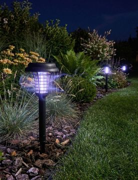 Lampada solare LED da giardino con funzione antizanzare - nero