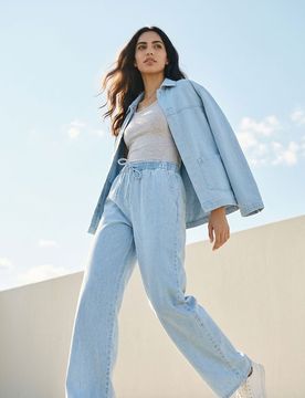 Jeans jogger wide leg - blu