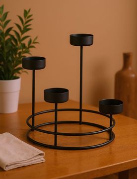Candelabro in metallo - nero