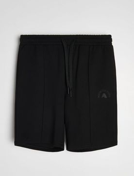 Shorts slim in viscosa - nero