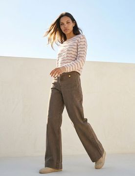 Jeans a gamba ampia - marrone