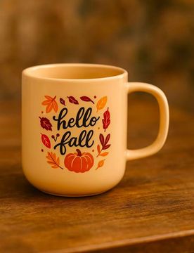 Tazza con stampa autunnale - multicolor