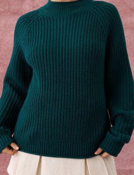 Maglione con lavorazione spessa - verde-giallo